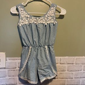 Blue laced kids romper